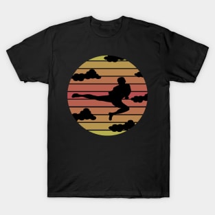 Vintage Martial Arts Flying Kick T-Shirt